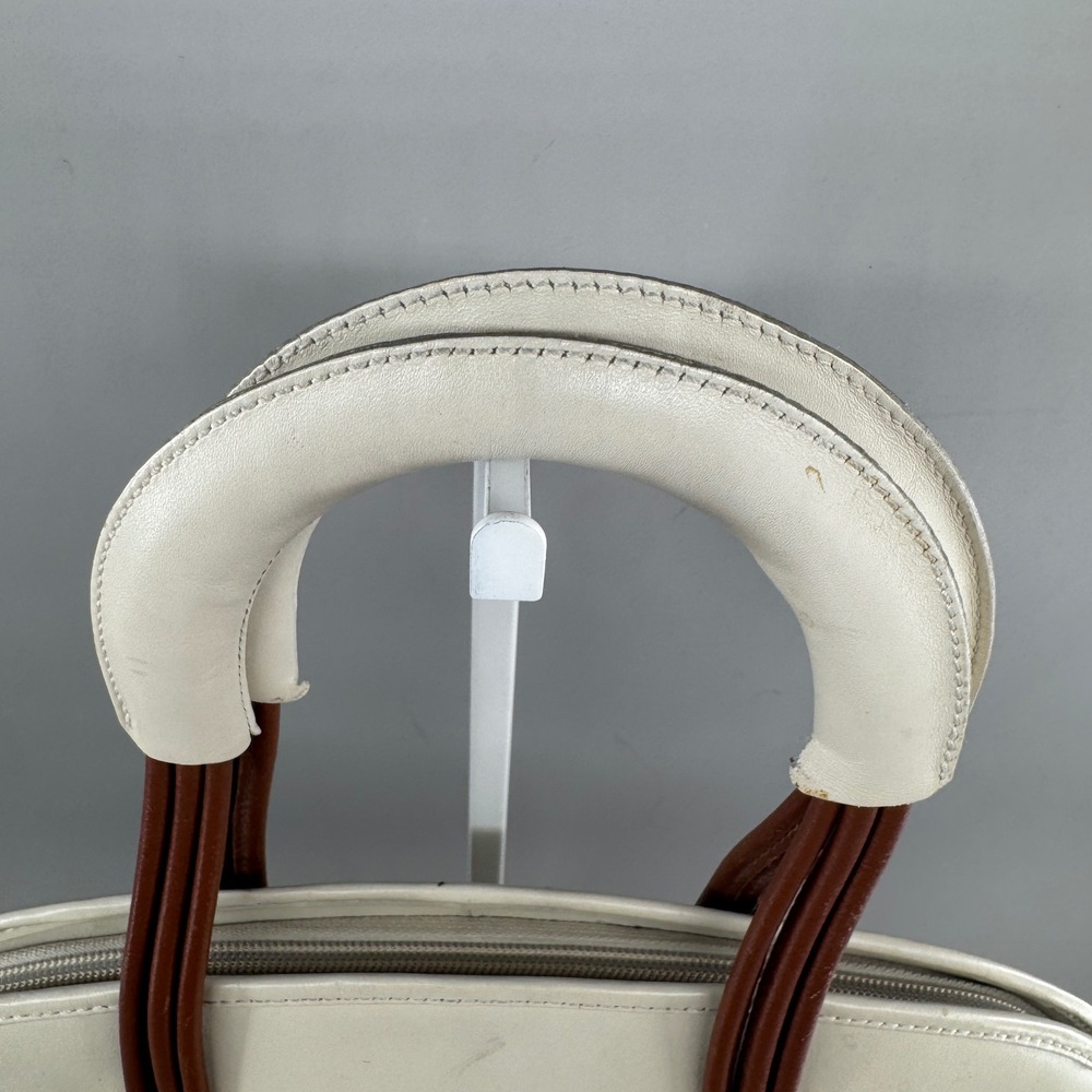 Valentino Orlandi Womens Top Handle Bag Cream Leather Tassel Made in Italy 7095 - Picture 3 of 15